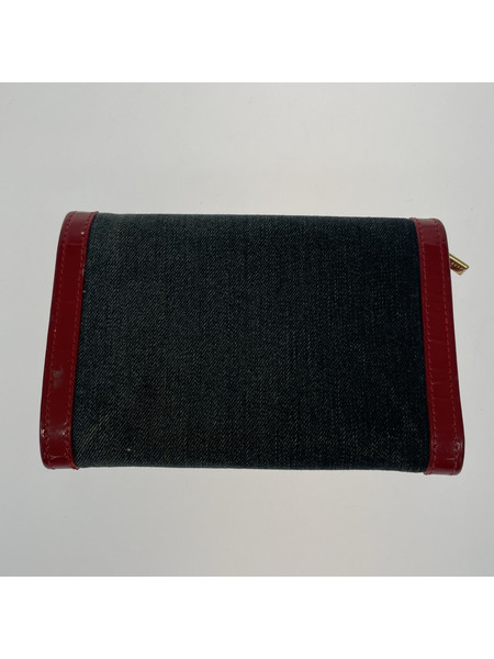 DOLCE&GABBANA コンパクトウォレット 二ツ折リ財布 デニム レッド