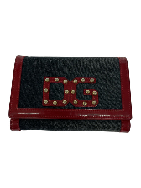 DOLCE&GABBANA コンパクトウォレット 二ツ折リ財布 デニム レッド