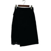 ヒザ丈スカート sandro paris 切替レース ブラック