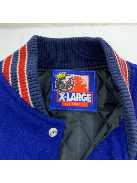 XLARGE×FAT バーシティージャケット　ブルー