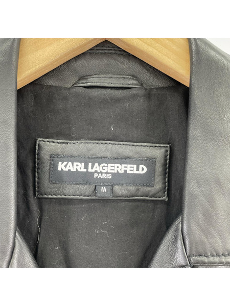 KARL LAGERFELD ライダース ダブルライダース ブラック M