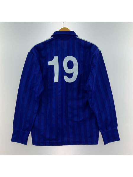 COMME des GARCONS 長袖シャツ HOMME 切替 ストライプ 19 青(S)