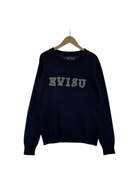 EVISU ニット・セーター LOGO KNIT NVY 40