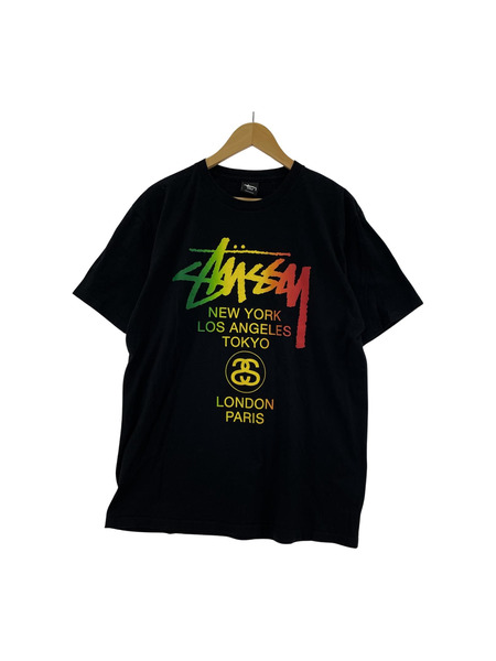 STUSSY ワールドツアーロゴペイントTEE (L)｜商品番号