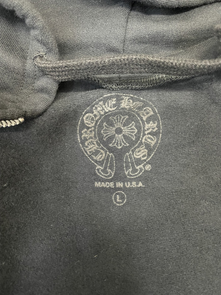 CHROME HEARTS SWTSHRT HD ZIP スクロールラベル ダガージップパーカー L 黒
