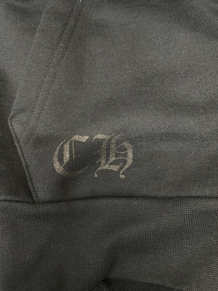 CHROME HEARTS SWTSHRT HD ZIP スクロールラベル ダガージップパーカー L 黒