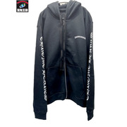 CHROME HEARTS SWTSHRT HD ZIP スクロールラベル ダガージップパーカー L 黒