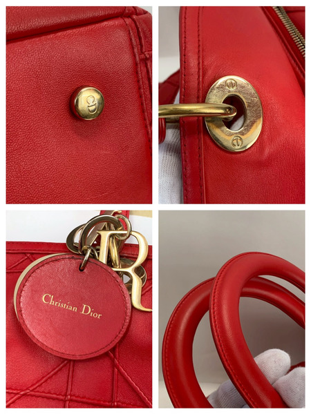  C.Dior/グランヴィル/2WAYトートバッグ/赤