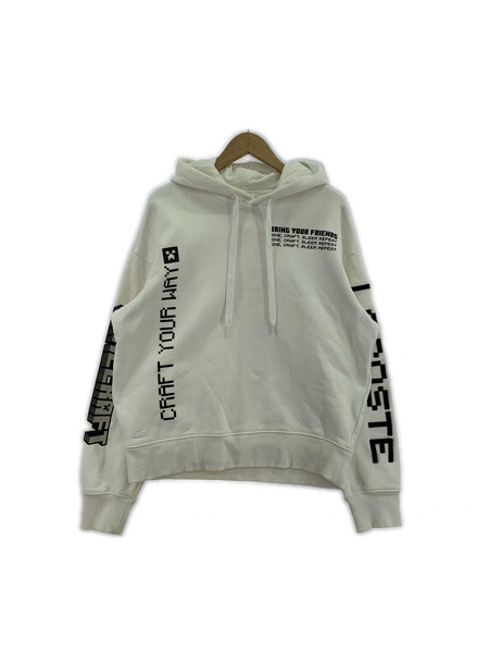 Lacoste L!ve   パーカー X Minecraft Fit Fleece Hoodie M WHT