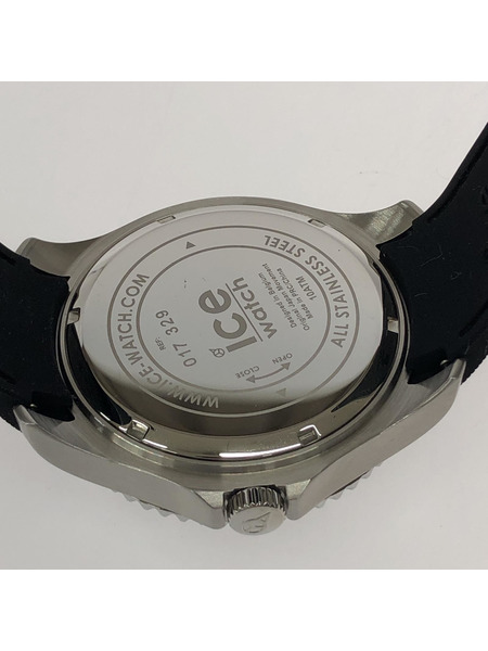 ice watch steel deep blue XL クォーツ腕時計 ラバーベルト 黒紺