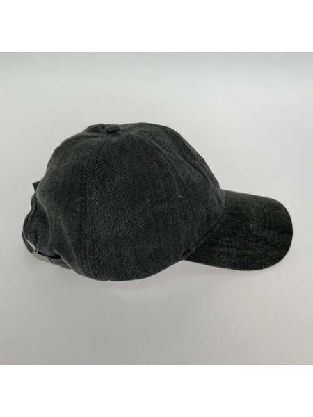 GANNI 24SS Cap Hat Denim BLACK 刺繍 6パネルキャップ A5759