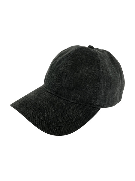 GANNI 24SS Cap Hat Denim BLACK 刺繍 6パネルキャップ A5759