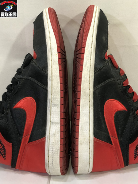 NIKE　AirJordan１　Retro OG Satin Bred/26cm/黒/赤/ナイキ