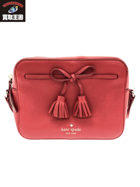 kate spade new york タッセルリボンショルダーバッグ レッド[値下