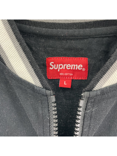 17SS/Supreme/Half Zip S/S Baseball Top/L/BLK[値下]