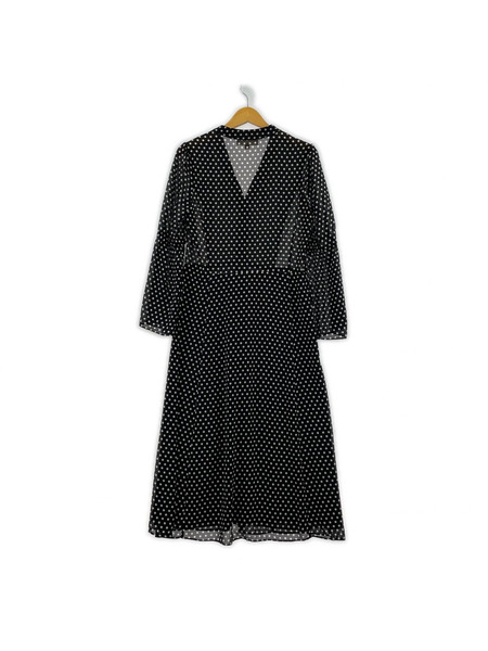 MICHAEL KORS 長袖ワンピース 総柄レザーベルトワンピース 黒