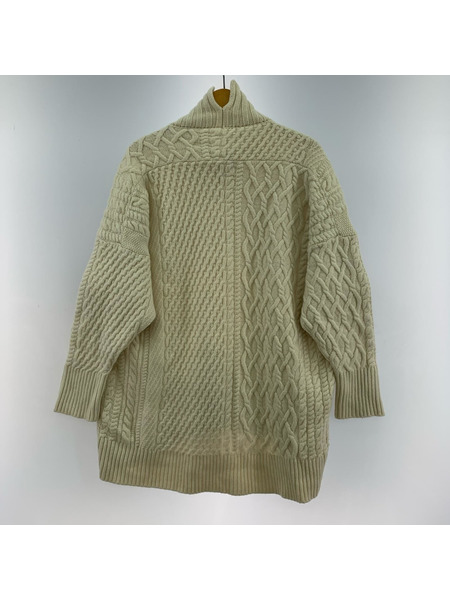 TOMORROWLAND ニット・セーター ウールナイロンケーブルハイネックプルオーバー/ホワイト