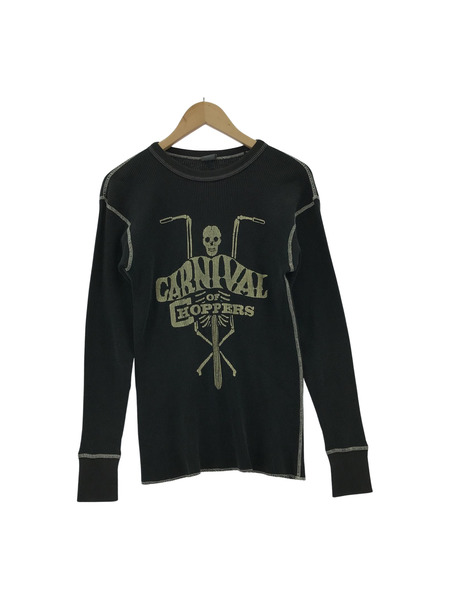 FREEWHEELERS 長袖Tシャツ・カットソー CARNIVAL OF CHOPPERS サーマルTee 黒