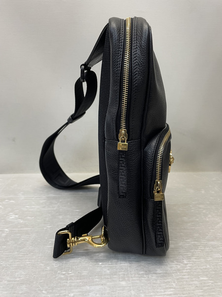 VERSACE メドゥーサ レザースリングバッグ ブラック
