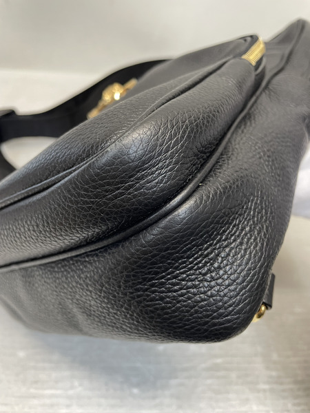 VERSACE メドゥーサ レザースリングバッグ ブラック
