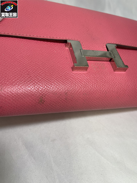 長財布 Hermes/コンスタンスロング/ローズアザレ