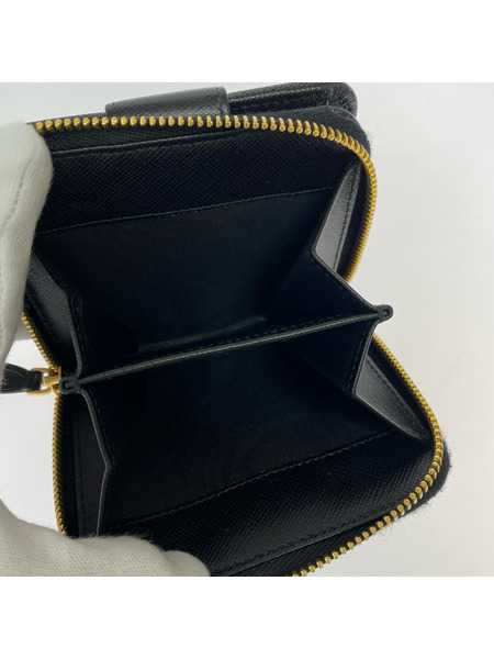 コンパクトウォレット ラウンドジップ コンパクトウォレット 黒