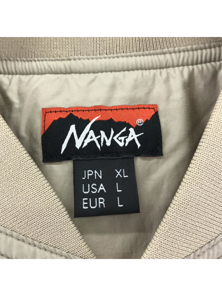 NANGA リブカラー ロゴ コーチジャケット ベージュ (XL)[値下]