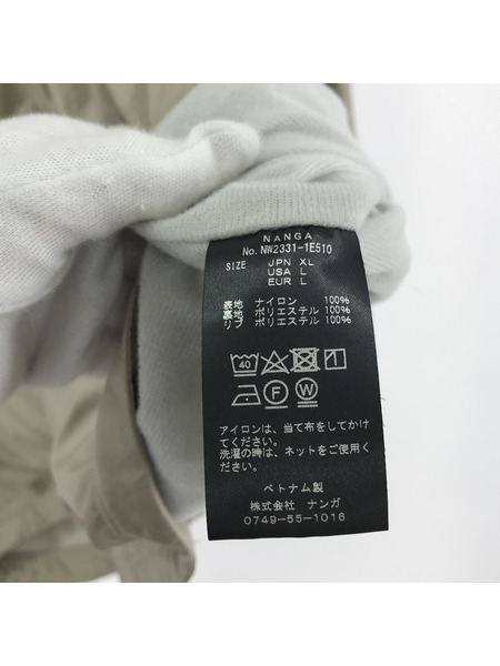 NANGA リブカラー ロゴ コーチジャケット ベージュ (XL)[値下]