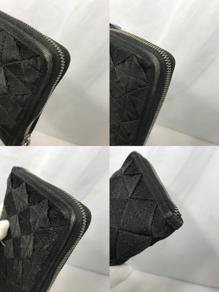 長財布 イントレチャート ラウンドジップ ロングウォレット ブラック