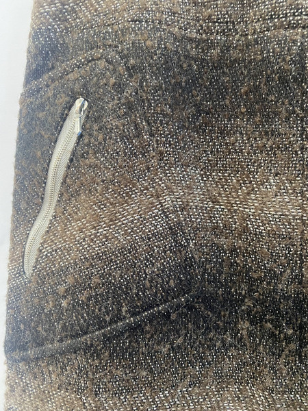 CHANEL ツイードウールスカート 茶 (36)　シャネル