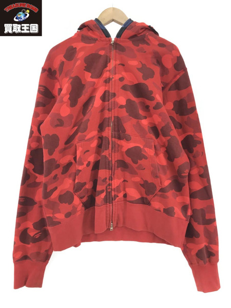 アベイシングエイプa bathing ape シャークパーカー Red camo