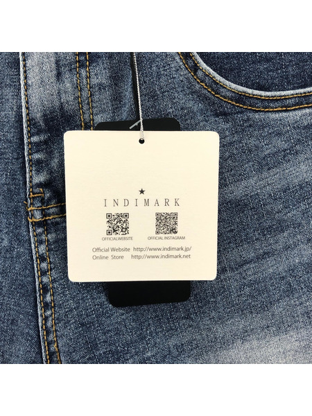 INDIMARK ハイウエストスラッシュ デニムパンツ