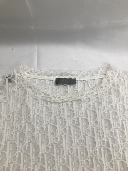 C.Dior Oblique See Through Tee M WHT 923J615A0537