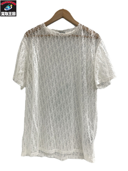 C.Dior Oblique See Through Tee M WHT 923J615A0537