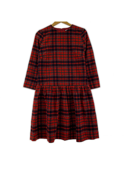 MACKINTOSH PHILOSOPHY 長袖ワンピース ウールワンピース/RED/チェック柄/38
