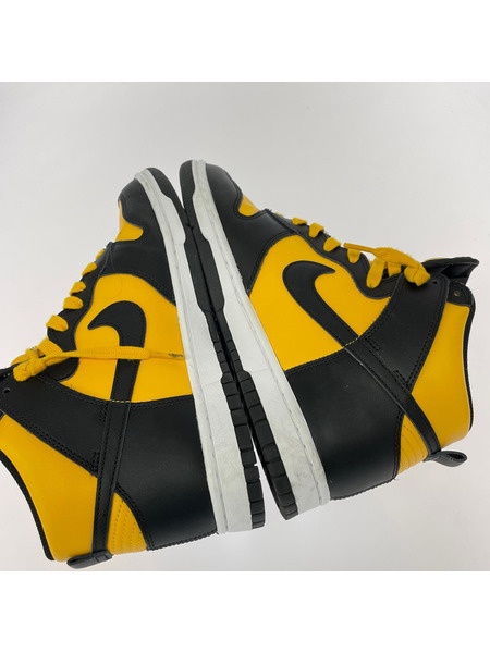 NIKE シューズ DUNK HI RETRO 26cm イエロー ブラック