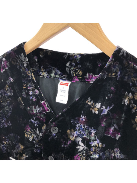 Supreme 19AW Floral Velour Baseball Jersey S