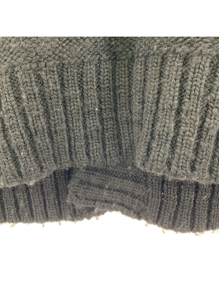 LIMI feu カーディガン Vネックケーブルニット 黒