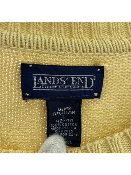 LAND'S END 90s/USA製 コットンニットセーター L