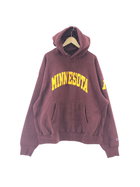 00S Champion Reverse Weave Hoodie MINNESOTA エンジ[値下]