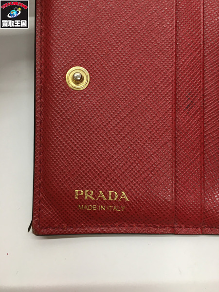 PRADA サフィアーノ/パッチワークローズモチーフ/2つ折り財布