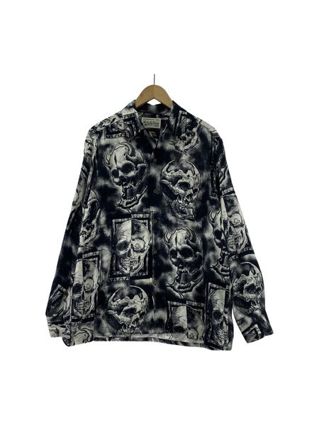 WACKO MARIAｘ56TATTOO STUDIO HAWAIIAN SHIRT LS Ｍ[値下]