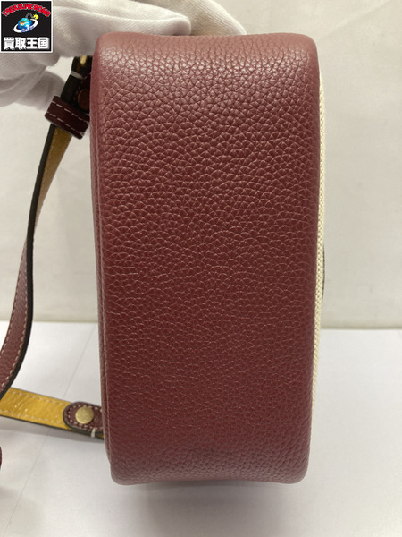 TORY BURCH レザー キャンバス ショルダーバッグ