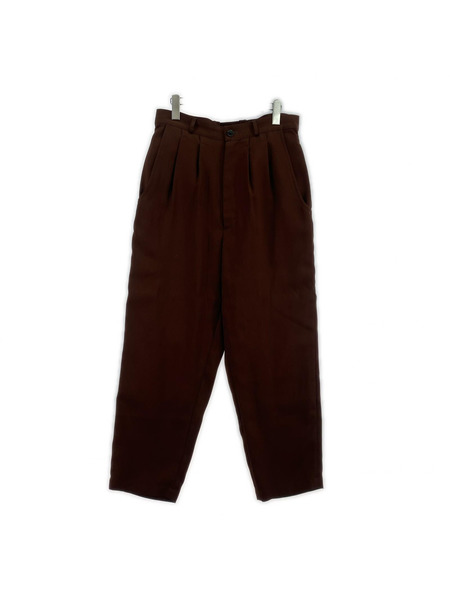 ENCOMING ST TUCK TROUSERS AW21-STTR 茶 (M)