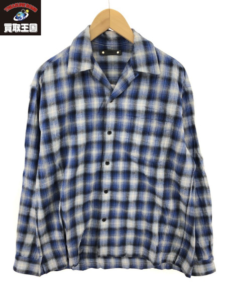 MINEDENIM V.Nep Check Flannel Open Collar SH 2[値下]