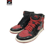 Nike Air Jordan 1 High OG Patent Bred　（7）/25cm/黒/赤/ナイキ