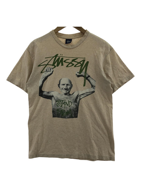 STUSSY 90s 紺タグ STAND FIRM プリントTee M