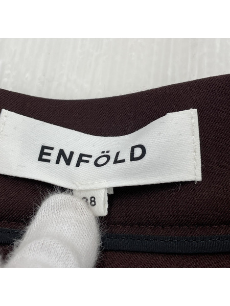 ENFOLD ワイドパンツ ウール BRW