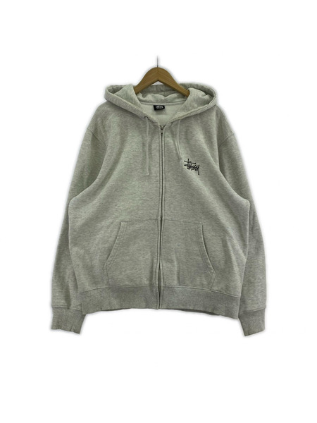 STUSSY ジャケット BASIC STUSSY ZIP HOODIE グレー