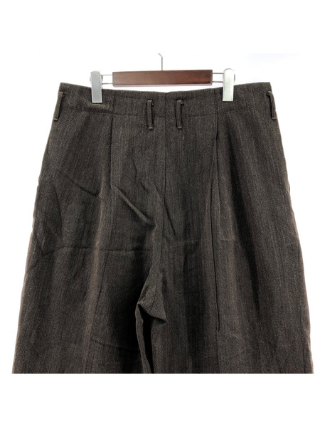 VOAAOV REFINE WOOL SERGE Tuck Wide Pants (2) VOPT-143